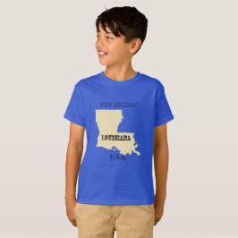 T-shirt - Louisiana Map met City