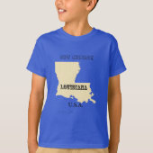 T-shirt - Louisiana Map met City (Voorkant)