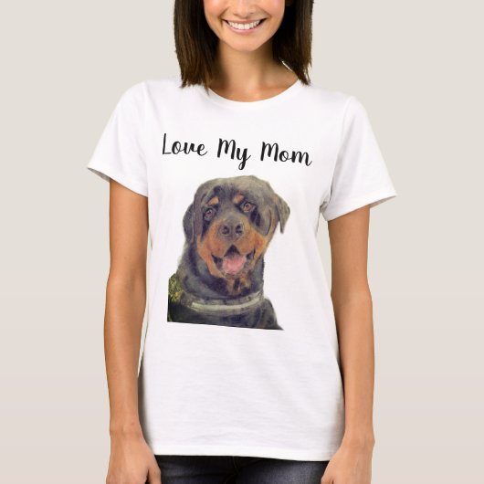 T-shirt Love Mijn Moeder Rottweiler (Voorkant)