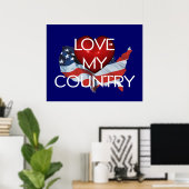 T-SHIRT Love My Country Poster (Thuiskantoor)