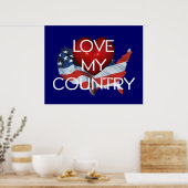 T-SHIRT Love My Country Poster (Keuken)