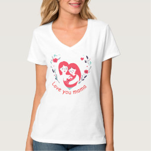 T-shirt 'Love You Mama' — Hart Moeder & Dochter De