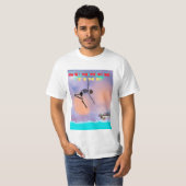 T-shirt, lustig, Skelett springt ins Meer T-shirt (Voorkant volledig)
