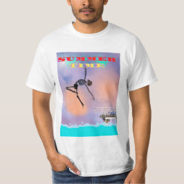 T-shirt, lustig, Skelett springt ins Meer T-shirt