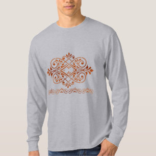 T-shirt luxe bronzen barok motief heren T-shirt
