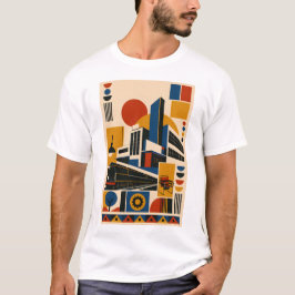 T-shirt 'Machine Age - geometrische kunst'
