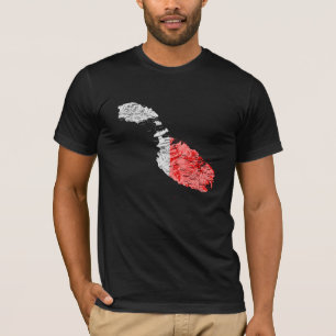 T-Shirt Malta Vlagkleur Kaart