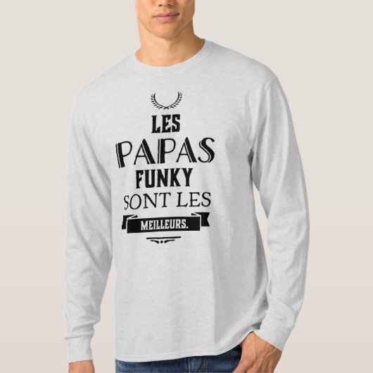 T-shirt man "De papas funky zijn de beste" (Voorkant)