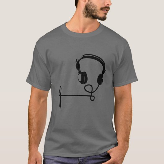 T-Shirt Man "HeadPhones" (Voorkant)