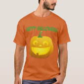 T-shirt man Jack-o'-Lantern Happy Halloween (Voorkant)