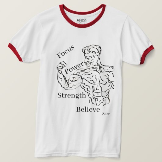 T-shirt : Man van macht (Design voorkant)