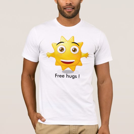 T-shirt man Vrij knuffels! (Voorkant)