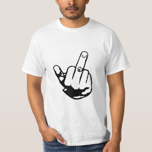 T-shirt mannelijke middelvinger voor mannen (Voorkant)