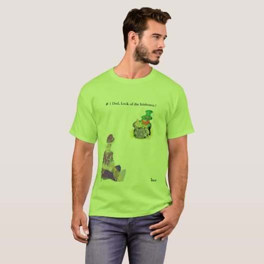 T-Shirt Mannen # 1 pa Luck van de Ier! (Voorkant volledig)