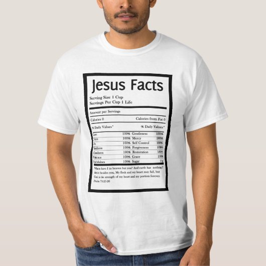 T-shirt MANNEN JESUS FACTS (Voorkant)
