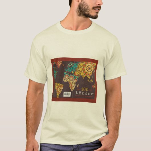 T-SHIRT MANNEN NIEUW FANCY, WERELDKAART DESIGN (Voorkant)