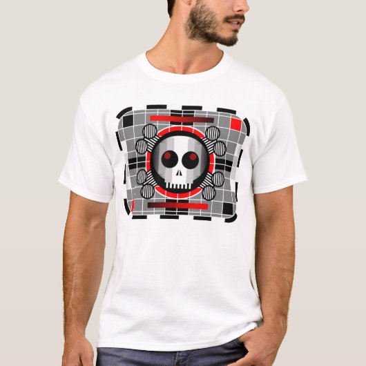T-shirt mannen van de schedel, wit (Voorkant)