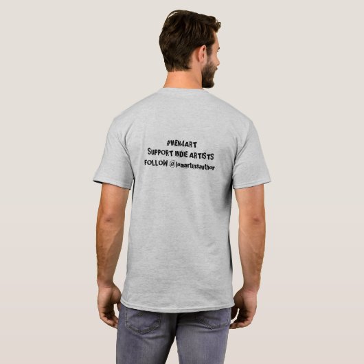 T-shirt mannen voor kunstmeisje met parasol (Achterkant volledig)