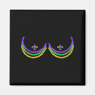 T-shirt Mardi Gras Grappige Kralen S Omtrek Kostuu Magneet