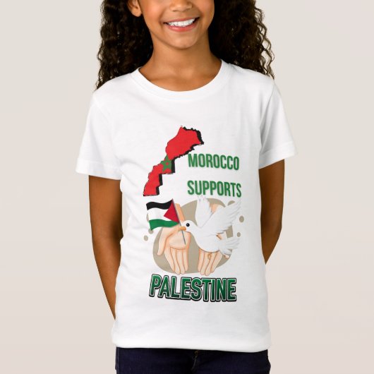 T-shirt-Maroc-ondersteuning-Palestina T-shirt (Voorkant)