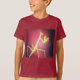 T-shirt - Maroon bidsprinkhaan tegel mozaïek