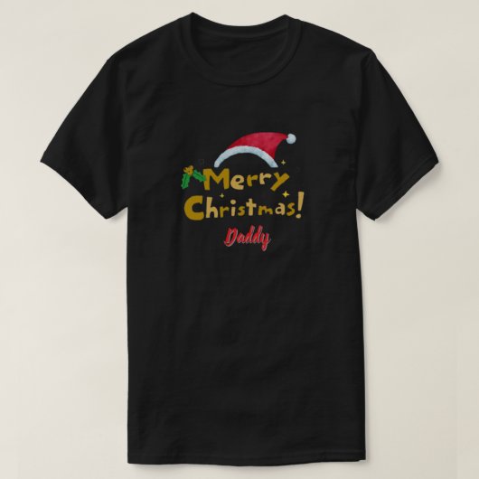 T-Shirt meery christmas gold  (Design voorkant)