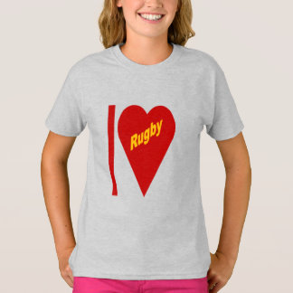 T-shirt, meisjes I LOVE RUGBY T-shirt