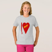 T-shirt, meisjes I LOVE RUGBY T-shirt (Voorkant volledig)