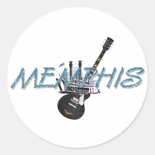 T-SHIRT Memphis Ronde Sticker (Voorkant)