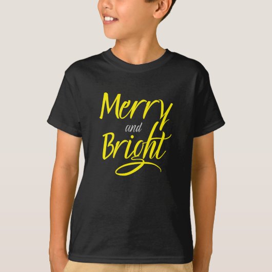T-Shirt : Merry and Bright (black) (Voorkant)