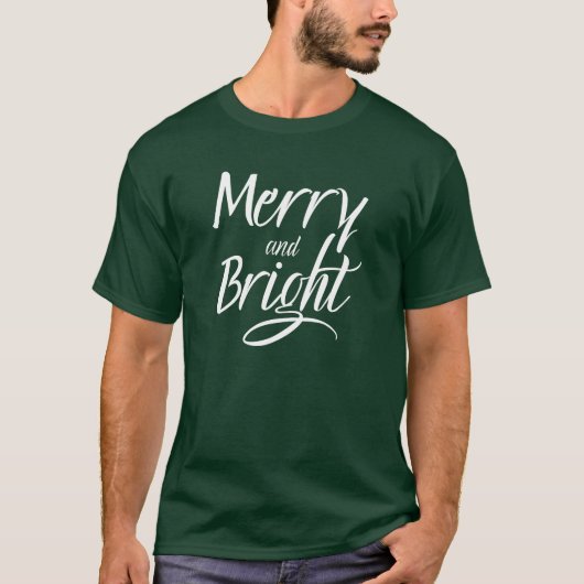 T-Shirt : Merry and Bright (green) (Voorkant)