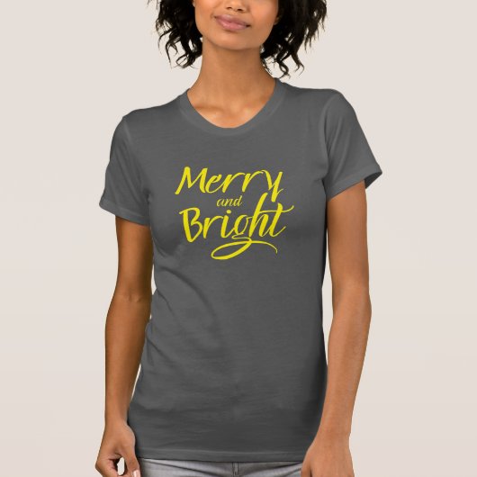 T-shirt : Merry and Bright (grey) (Voorkant)