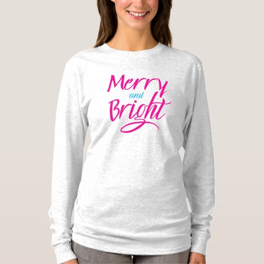 T-Shirt : Merry and Bright (white ash) (Voorkant)