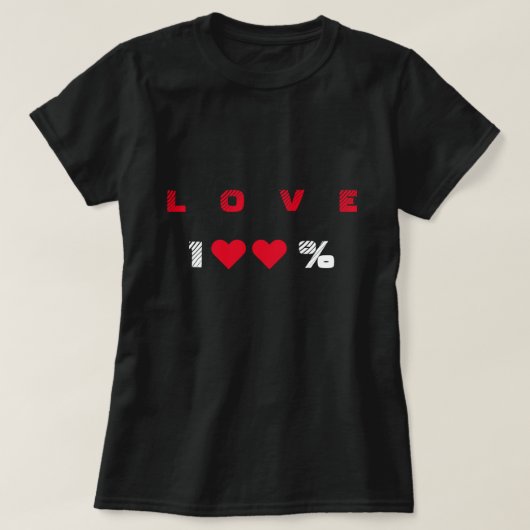 T-shirt met 100 % LIEFDE (Design voorkant)