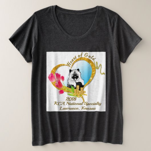 T-shirt met 2018 KCA-logo voor vrouwen plus formaa (Design voorkant)