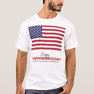 T-shirt met 4 juli-ontwerp T-shirt met vlag van