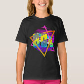 T-Shirt met 80's Retro Vintage Zonsondergang (Voorkant)