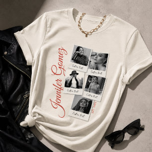T-shirt met aangepaste fotocollage, meisjesachtige