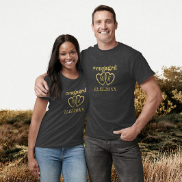 T-shirt met aangepaste hashtag voor verlovingsdatu