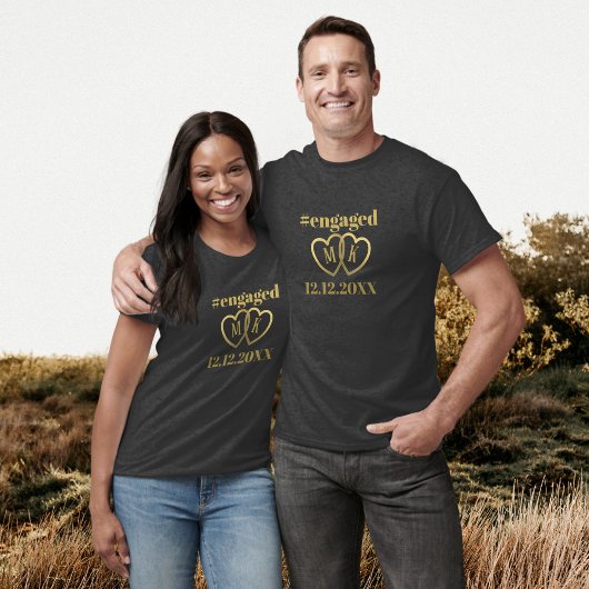 T-shirt met aangepaste hashtag voor verlovingsdatu