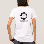 T-shirt met aangepaste logo, URL en slogan voor pe (Achterkant)