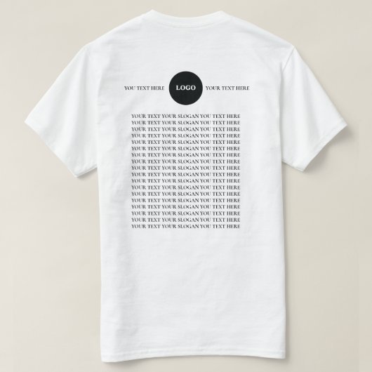 T-shirt met aangepaste logotekst (Design achterkant)