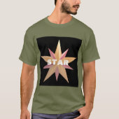 T-shirt met aangepaste sterren tekst in fatigue gr (Voorkant)