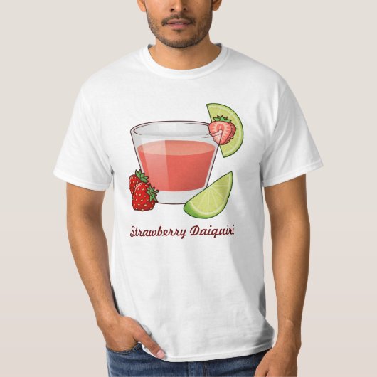 T-shirt met aardbei Daiquiri (Voorkant)