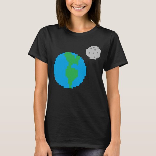 T-shirt met Aarde en Maan (Voorkant)
