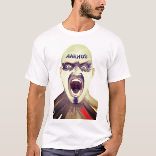 T-shirt met Aarhus football fan. (Voorkant)