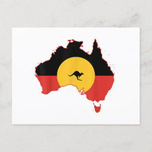 T-shirt met Aboriginal-vlag Australië Vlag Cadeau  Feestdagenkaart