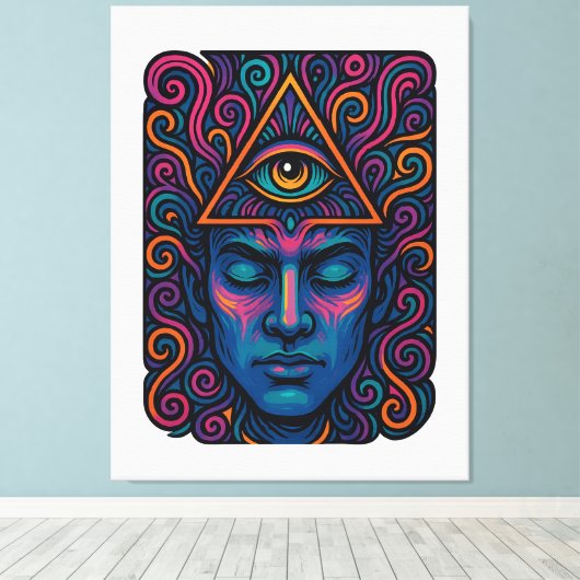 T-shirt met activering van het derde oog – psyched canvas afdruk (Insitu (Houten vloer))