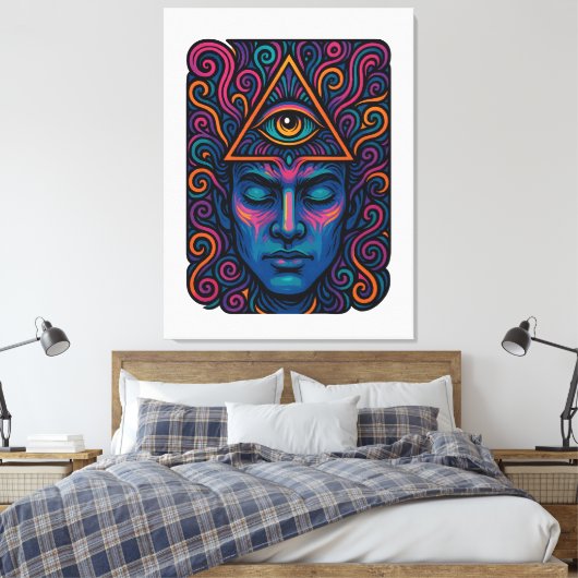T-shirt met activering van het derde oog – psyched canvas afdruk (Insitu (Slaapkamer))