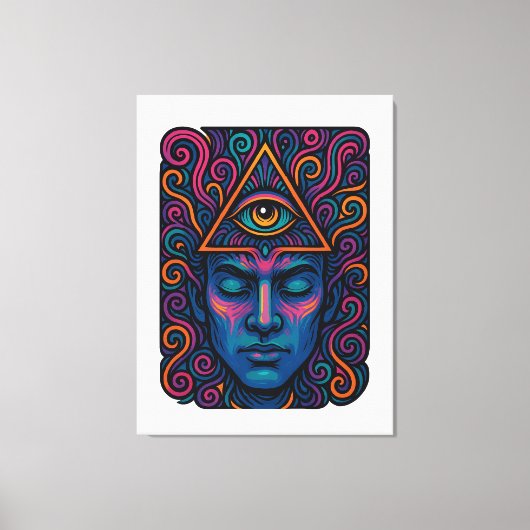 T-shirt met activering van het derde oog – psyched canvas afdruk (Voorkant)